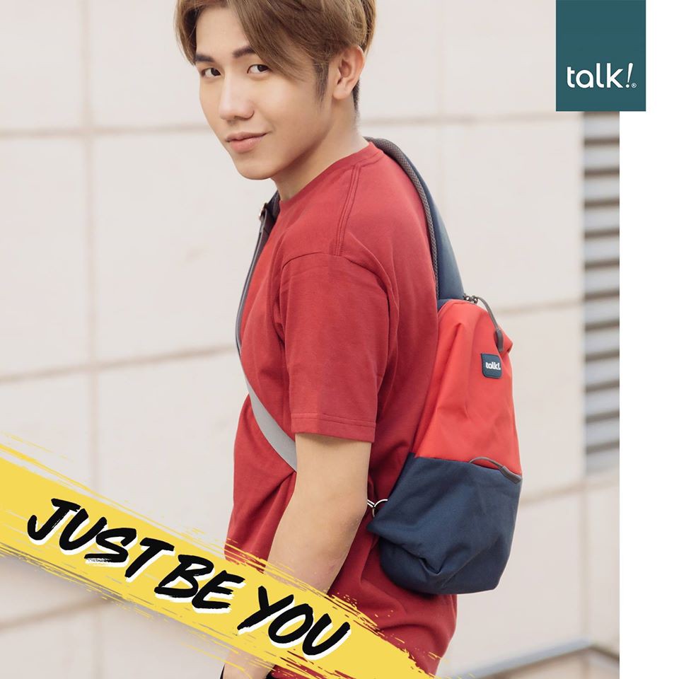 [TALK!] Túi Đeo Chéo Simple TALK Orange &amp; Grey tiện lợi chứa được nhiều đồ đi học, đi làm