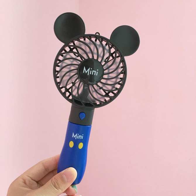 Quạt Mini Tích Điện ,Cầm Tay Mickey nhiều màu