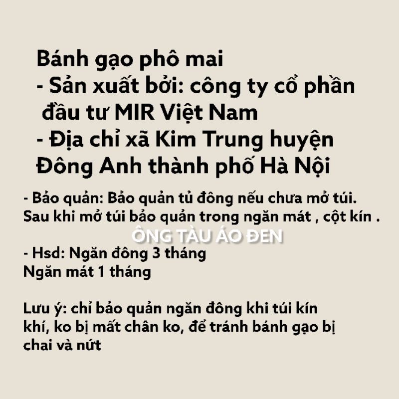 Bánh gạo nhân phô mai gói 500gr