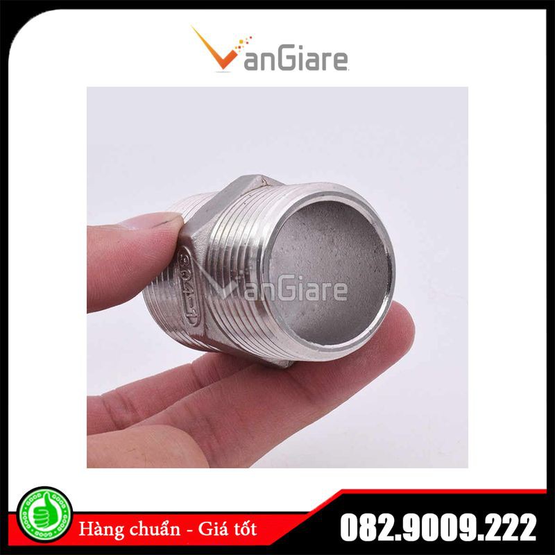 (đủ size) Kép inox - Nối 2 đầu ren ngoài ống nước phi 13 17 21 27 34