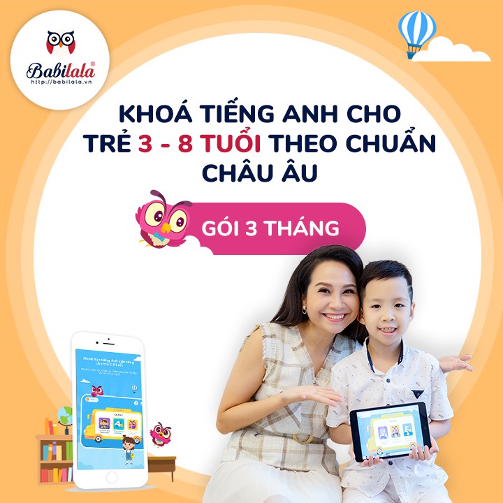 [FREESHIP TOÀN QUỐC] Voucher - Khóa học Tiếng Anh nền tảng cho trẻ từ 3 đến 8 tuổi Babilala - Thời gian 3 tháng