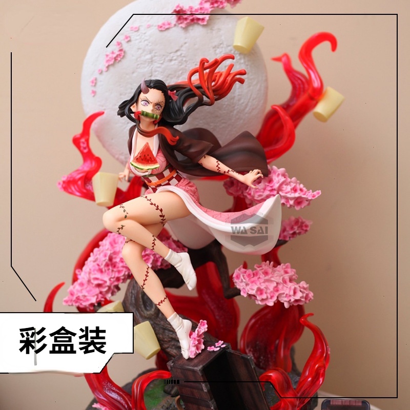 Mô hình nhân vật Nezuko hoạ tiết hoa anh đào xinh xắn kích thước 32cm