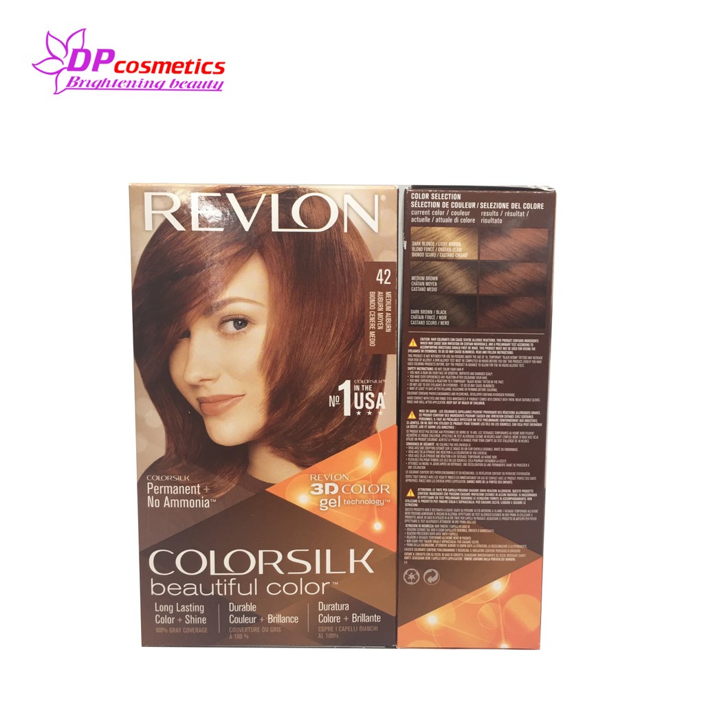 Thuốc nhuộm tóc Revlon Colorsilk Màu 42 Nâu đỏ Vừa