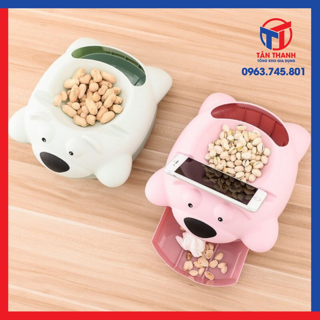 Hộp đựng đồ ăn vặt hình thú kèm đỡ điện thoại đa năng
