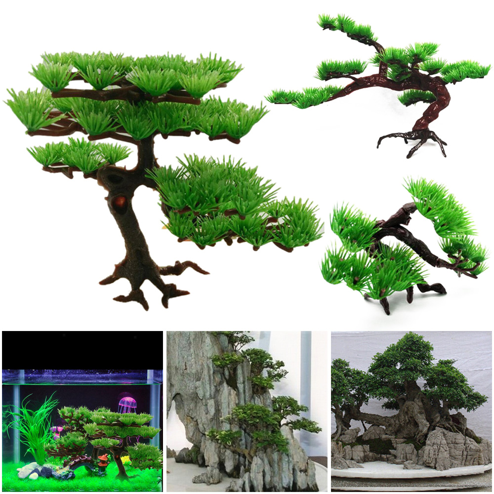 Cây thông nhân tạo có thể tháo rời dùng trang trí bể cá / tiểu cảnh / chậu bonsai