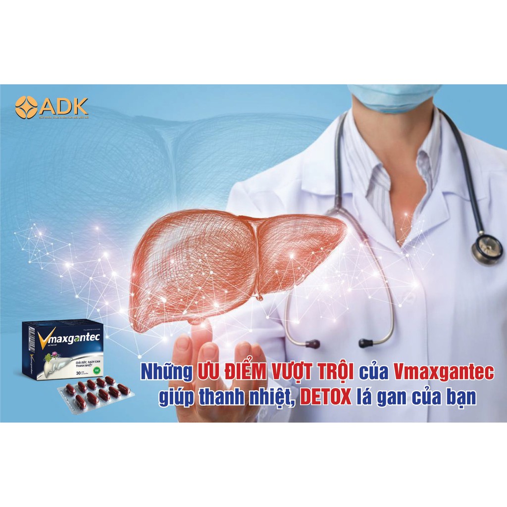 Vmaxgantec – Hỗ trợ giải độc gan, giảm mẩn ngứa mề đay (30 viên)