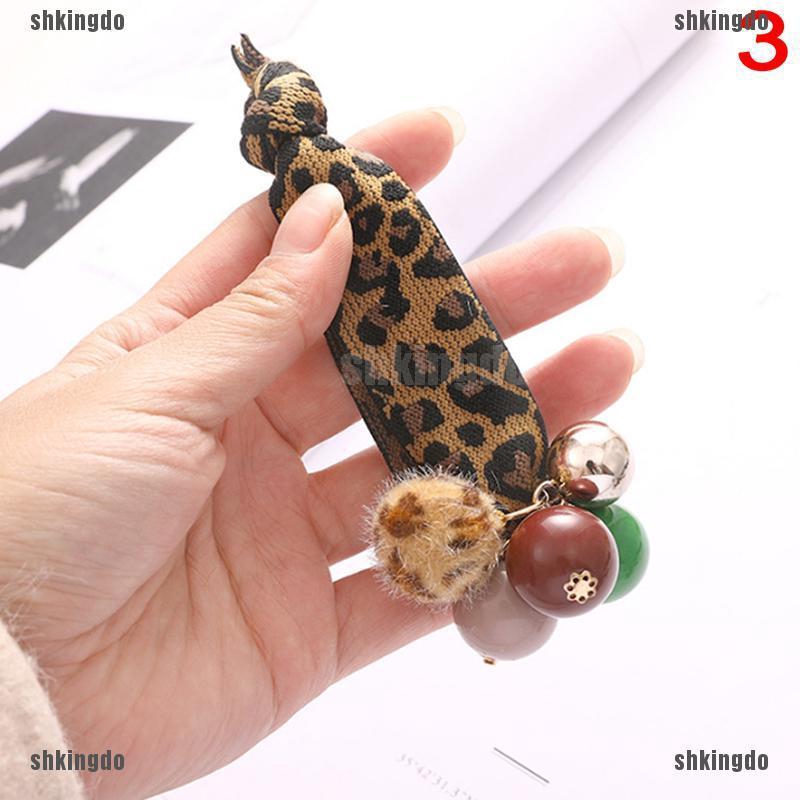 🎀THỊNH HÀNH🎀 Ins Hot Fashion Women Leopard Pearl Elastic Hair Bands Hair Tie Hair Accessories