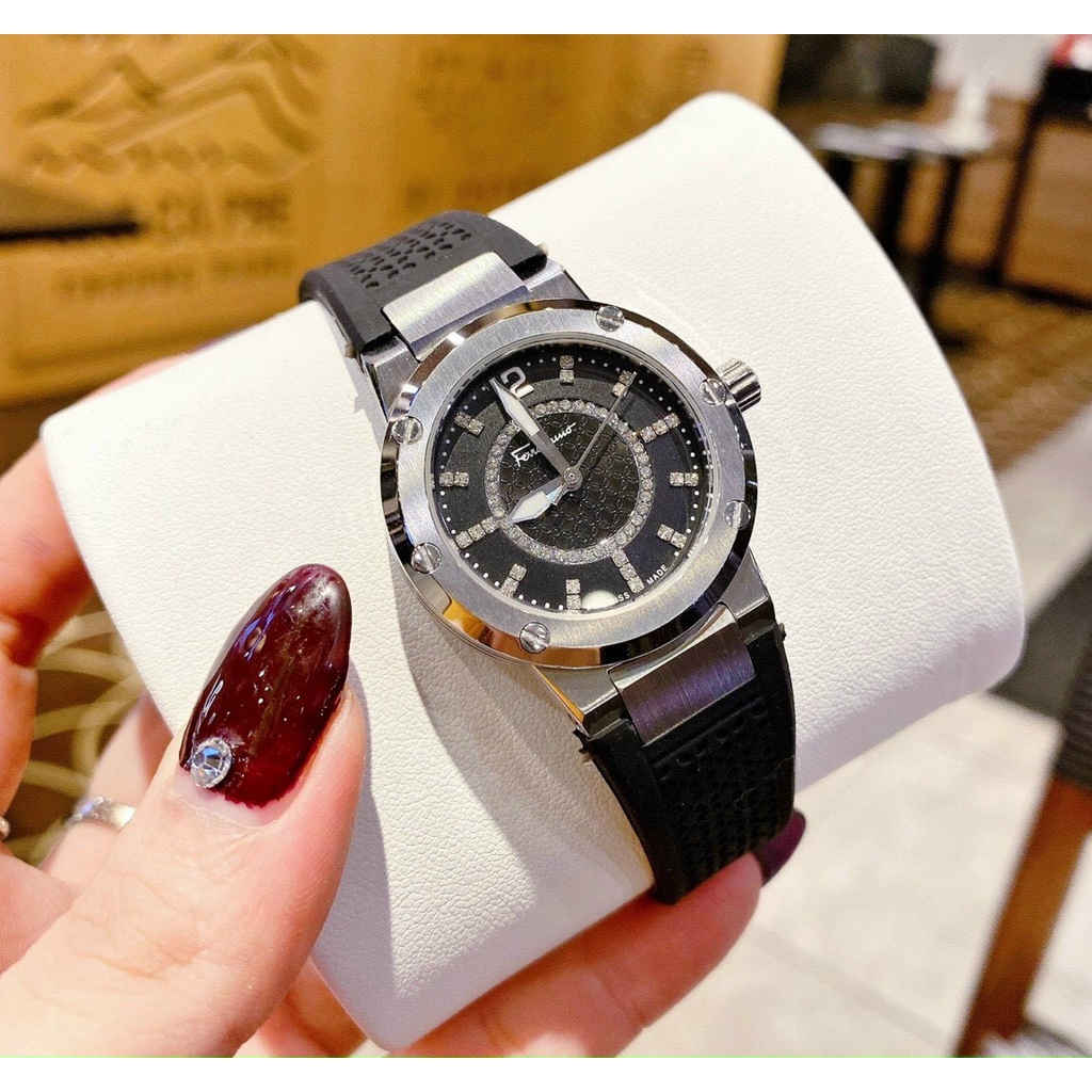 Đồng Hồ Nam Nữ Salvatore Ferragamo Classic Dây Da Cao Su Màu Đen - Size 41mm,33mm  - Máy Quartz