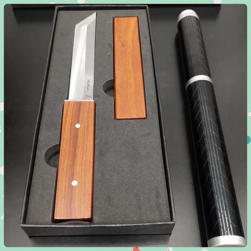 Dao Phượt Dáng Thẳng Samurai Thép Nhập Khẩu Cao Cấp Bao Gỗ