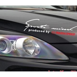 Tem dán Sport trang trí cá tính cho ô tô Mazda (Trắng đỏ)