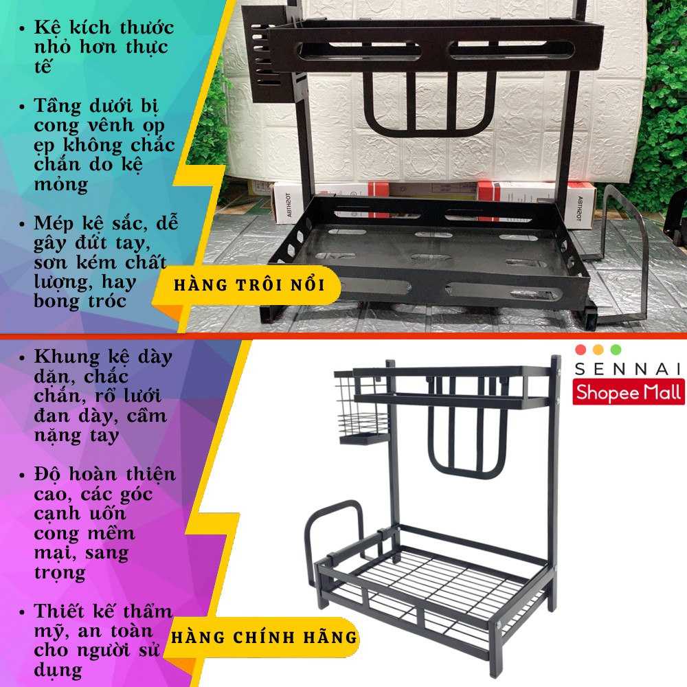 Kệ Gia Vị Đa Năng Nhà Bếp 2 Tầng SenNai Thép Cacbon Sơn Tĩnh Điện Cao Cấp KGV2T | BigBuy360 - bigbuy360.vn