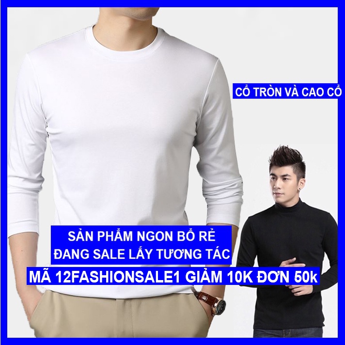 Áo thun giữ nhiệt nam cổ tròn và cao cổ dài tay - AGNAM01