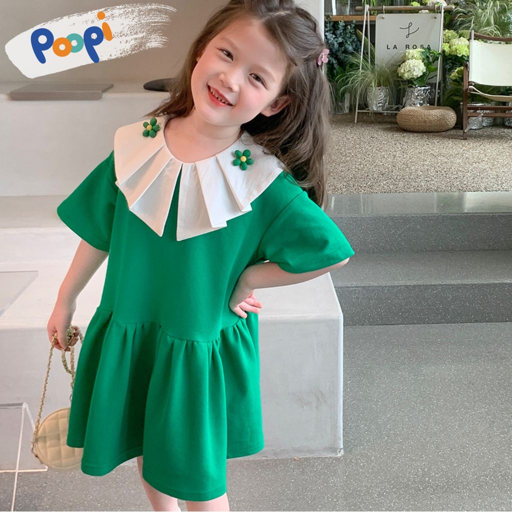 Váy Bé Gái Poopi Kiểu Babydoll Công Chúa Dễ Thương Cho Bé Mặc Đi Chơi Đi Học