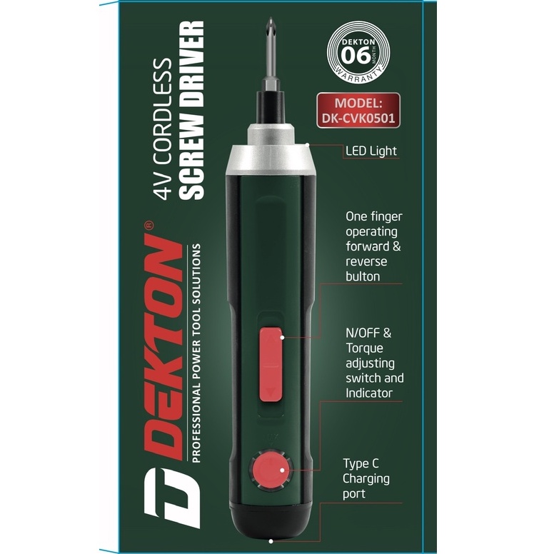 Máy Vặn Vít Dùng Pin Dekton CV0501/ Ngắt lực Điện Tử 4 Cấp Số