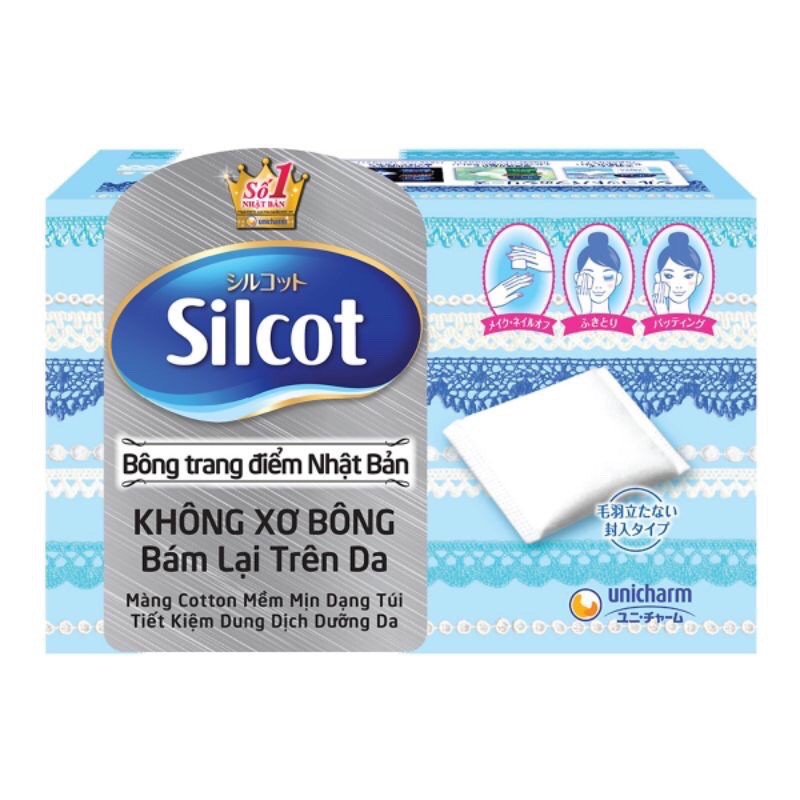 [Chính hãng]Unicharm bông tẩy trang Silcot 82 miếng