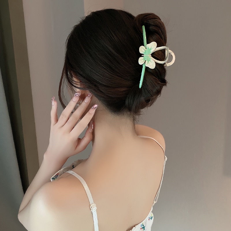 Kẹp tóc kim loại hình hồ điệp nhiều màu phong cách cá tính kẹp tóc bản to cho nữ phong cách Hàn Quốc