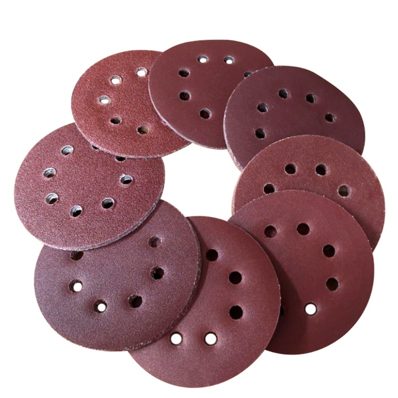Đĩa Chà Nhám 8 Lỗ 5 Inch Bằng Nhôm Oxide Cho Máy Chà Nhám