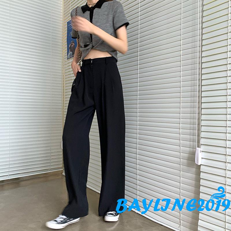 Quần ống rộng Lưng Cao Thời Trang Cho Nữ