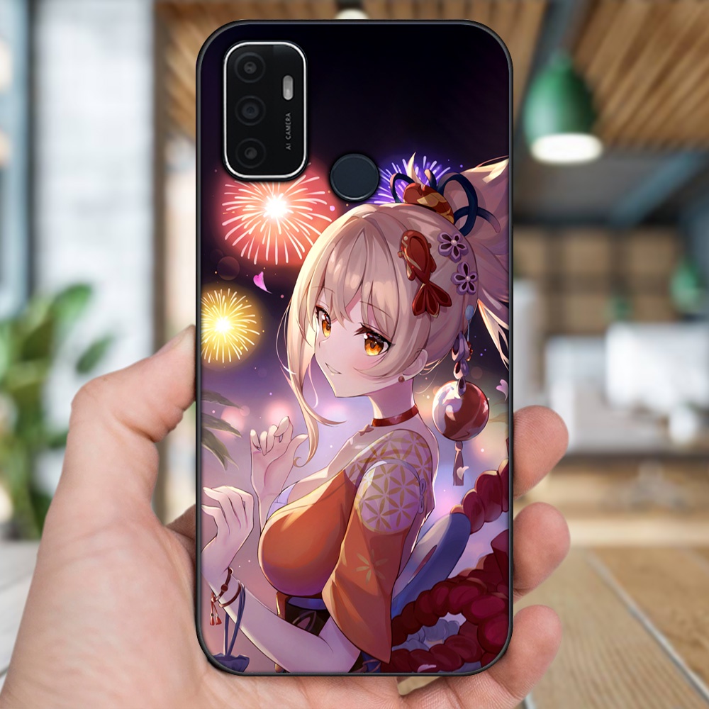 Ốp lưng Oppo A53 viền đen in hình Yoimiya Genshin Impact