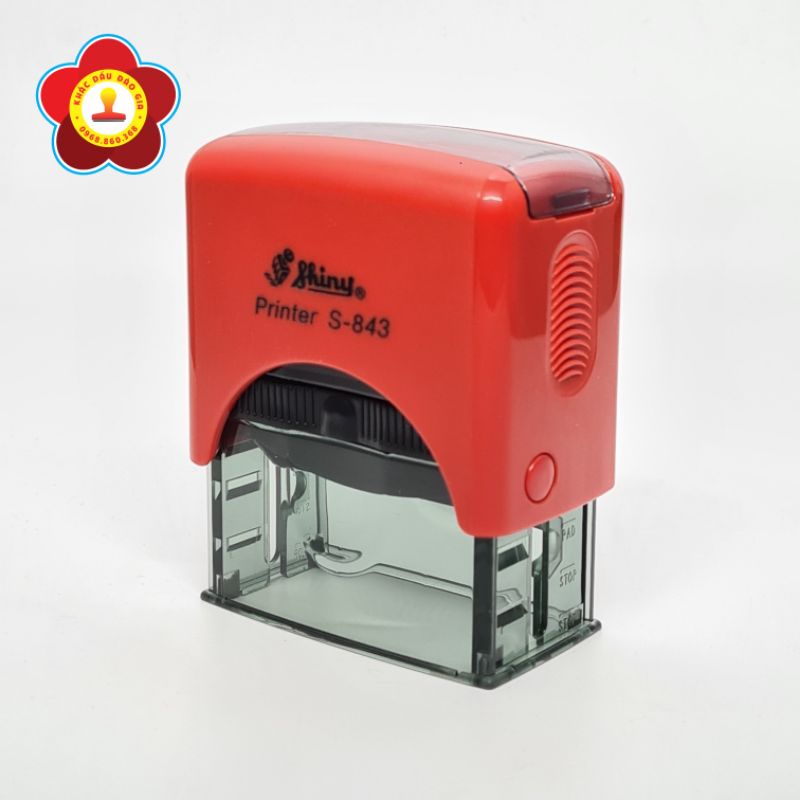 Khắc dấu theo yêu cầu Con dấu Shiny S843 KT 47*18mm. Dấu chức danh, Dấu tên Shop
