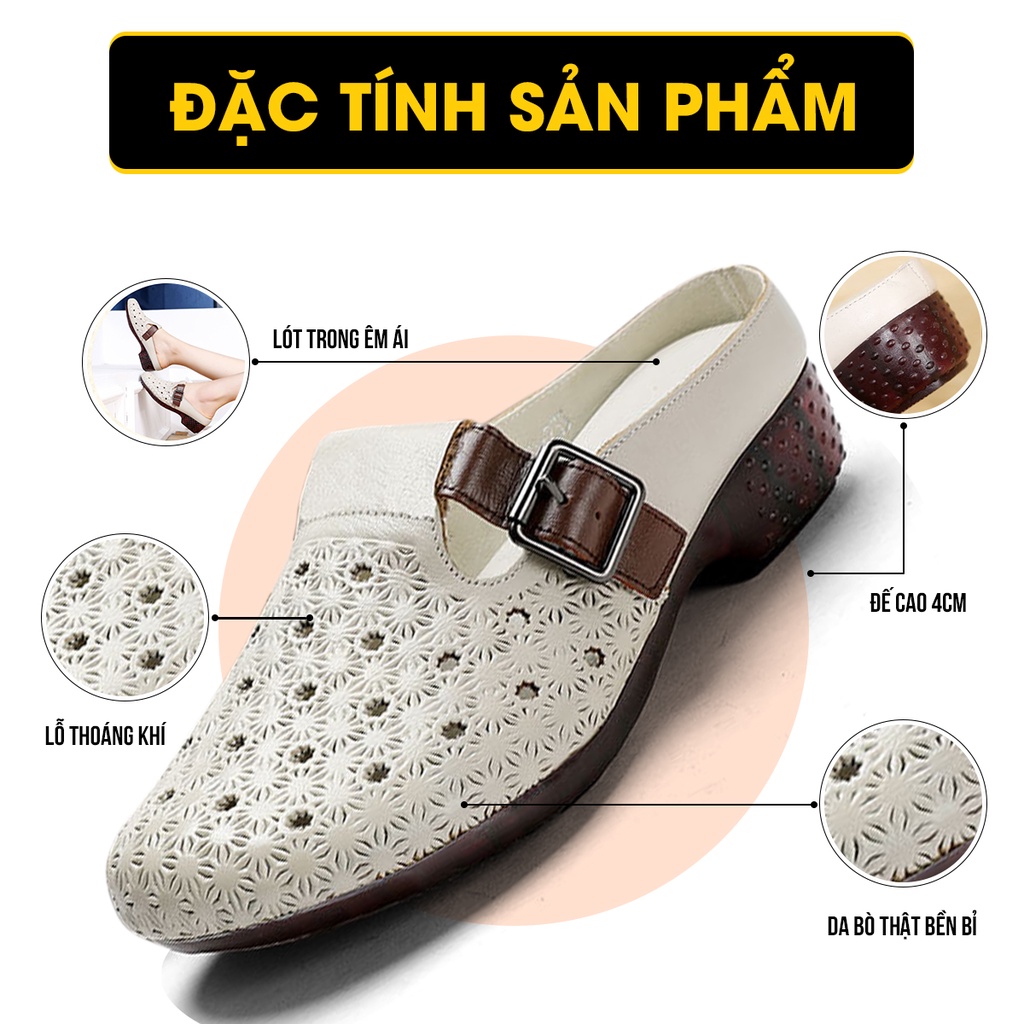 Giày sục nữ da thật TIMAN ZA98 êm chân tôn dáng nhẹ nhàng bảo hành 1 năm