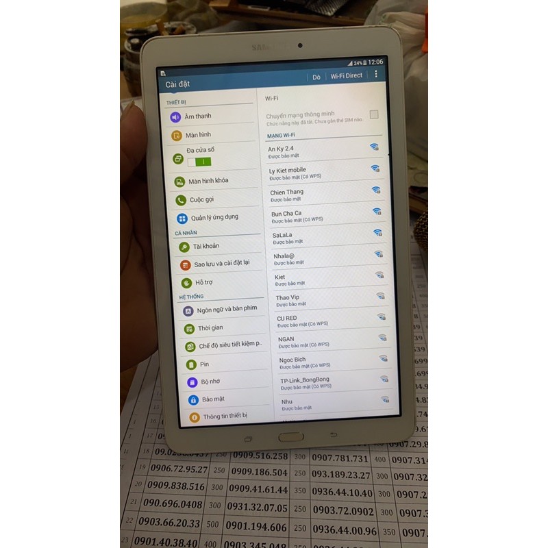 Máy tính bảng Samsung Galaxy Tab E T560 - T561 98% máy 98% Android 7.1.2