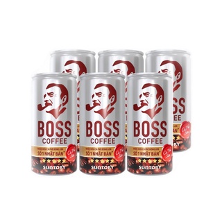 Lốc 6 lon cà phê sữa Boss Coffee Suntory 180ml