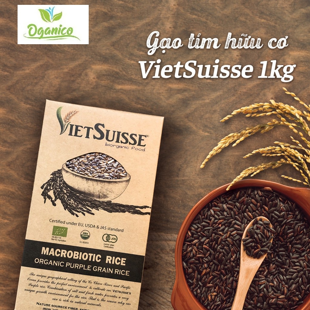 Gạo tím hữu cơ VietSuisse 1kg