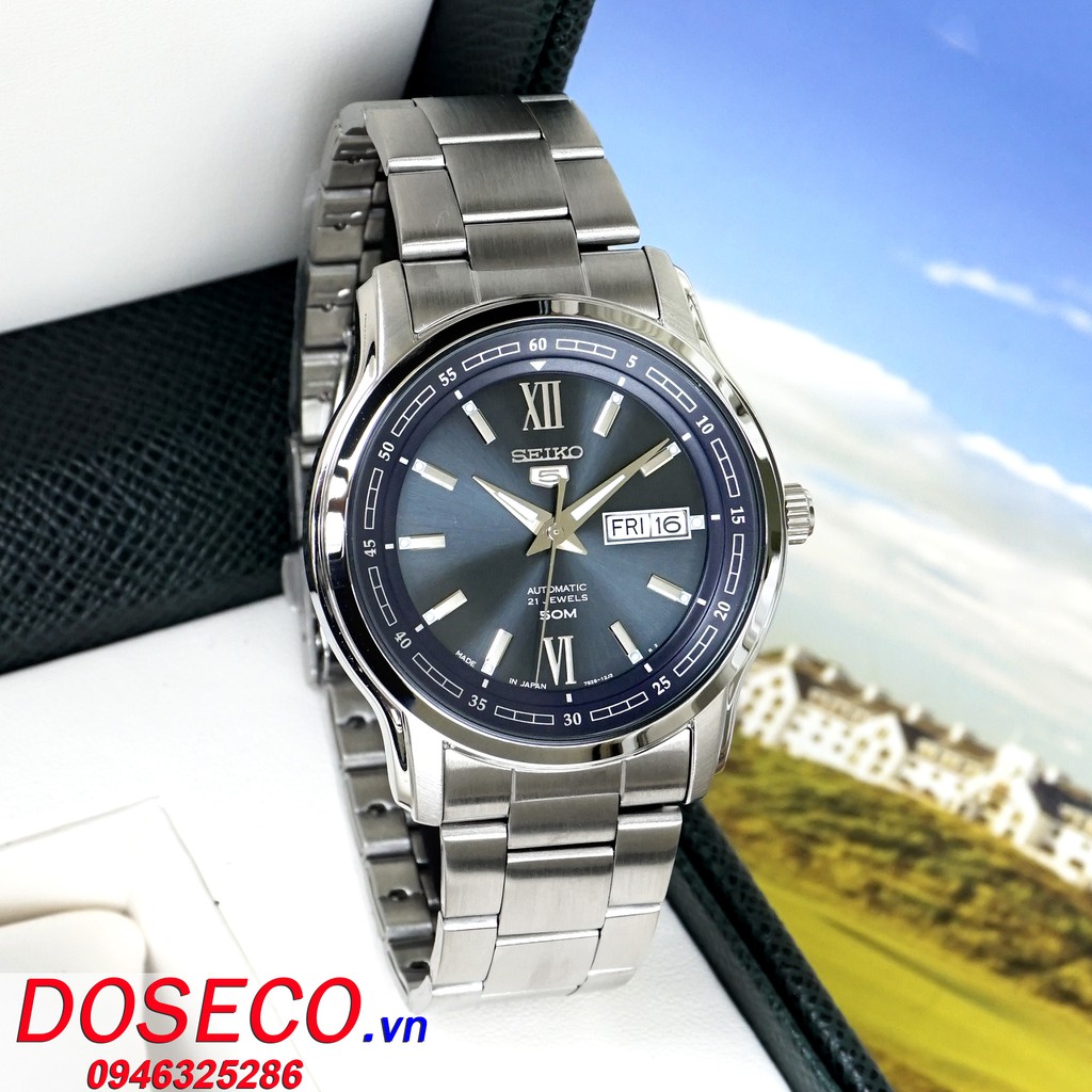 Đồng Hồ Nam Chính Hãng Seiko 5 Cơ Automatic SNKP17J1 Dây Kim Loại Cao Cấp Kính Khoáng Cứng Chống Va Đập SK23
