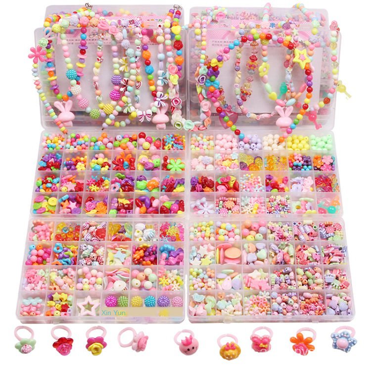 Bộ Đồ Chơi Làm Vòng Tay / Vòng cổ Thủ Công Diy Dành Cho Bé Gái