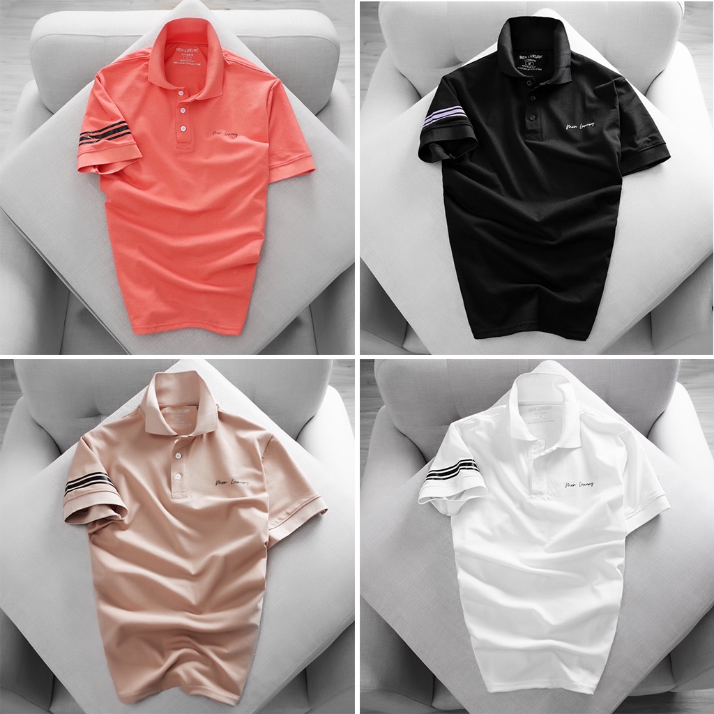 Áo polo cao cấp MEN LUXURY phông nam có cổ đứng form chất vải cá sấu hàng hiệu, thời trang nam trưởng thành hiện đại