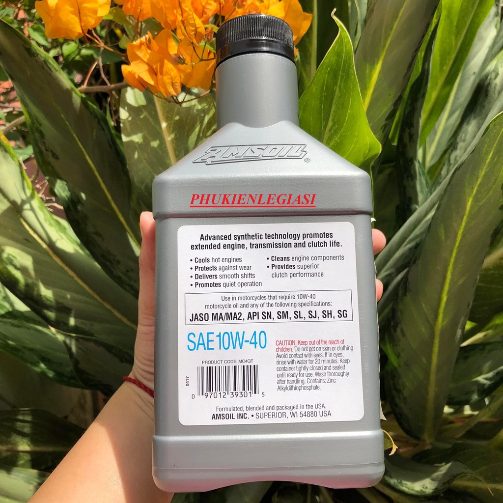 Nhớt Amsoil 10W-40 4T PERFORMANCE DÀNH CHO XE SỐ full tổng hợp
