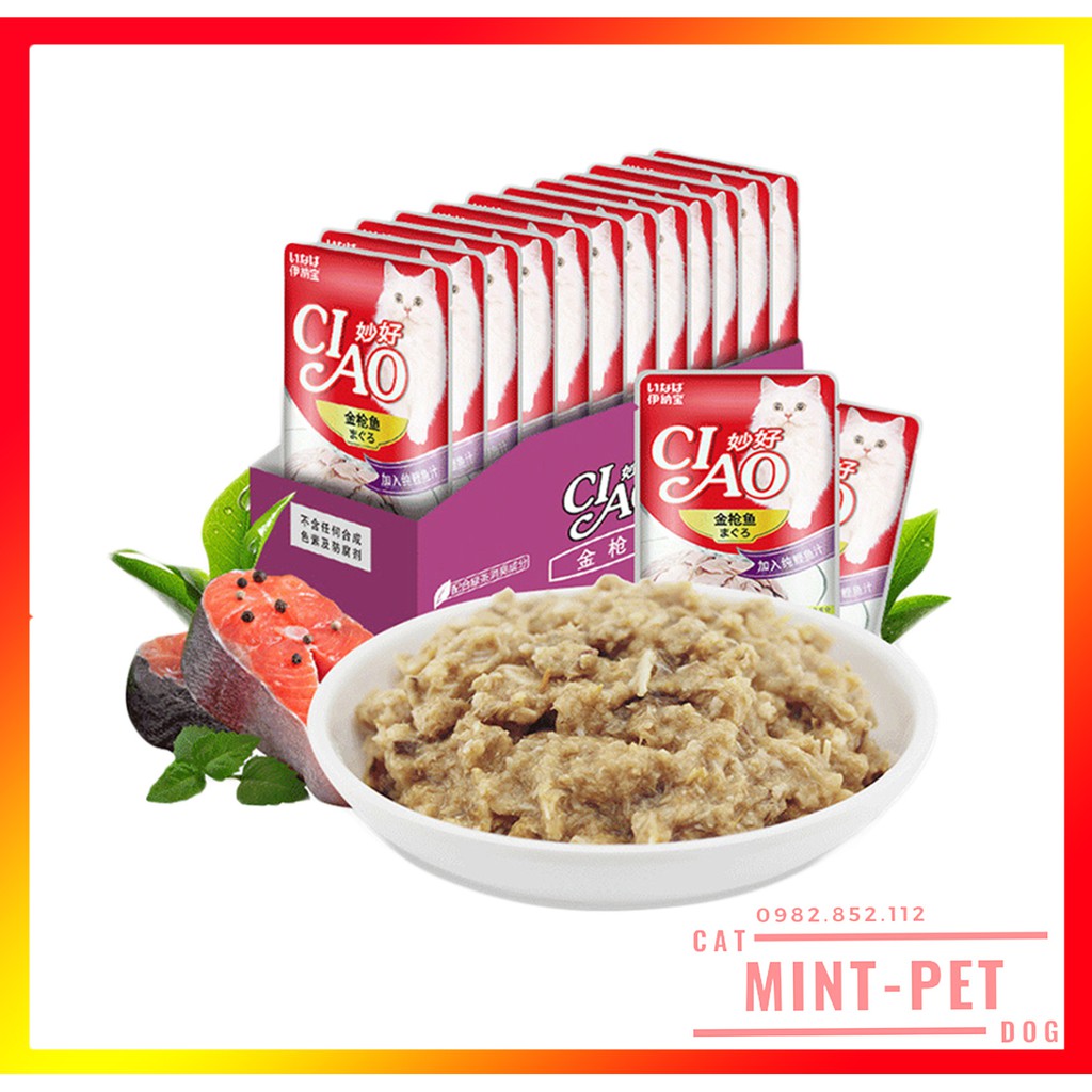 Hộp 12 Gói Pate Inaba Ciao Cho Mèo 6 Mùi Vị - Gói 60 gram #MintPet