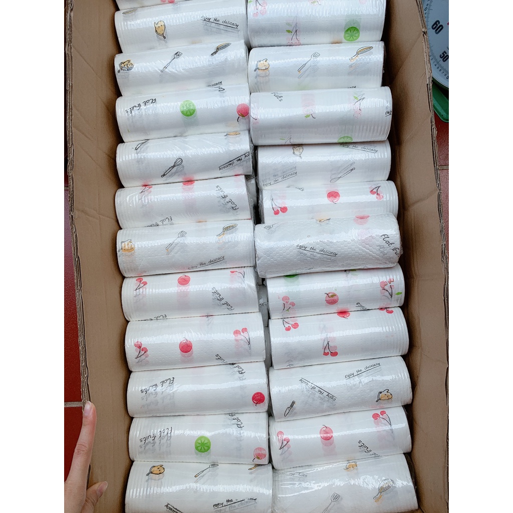 COMBO 4 CUỘN KHĂN VẢI LAU BẾP ĐA NĂNG THẤM NƯỚC TÁI SỬ DỤNG NHIỀU LẦN