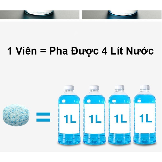 [Mã LIFEAUMAY giảm 10% tối đa 30k đơn 150k] Viên Sủi Rửa Kính Ô Tô - Tẩy Sạch Kính Lái