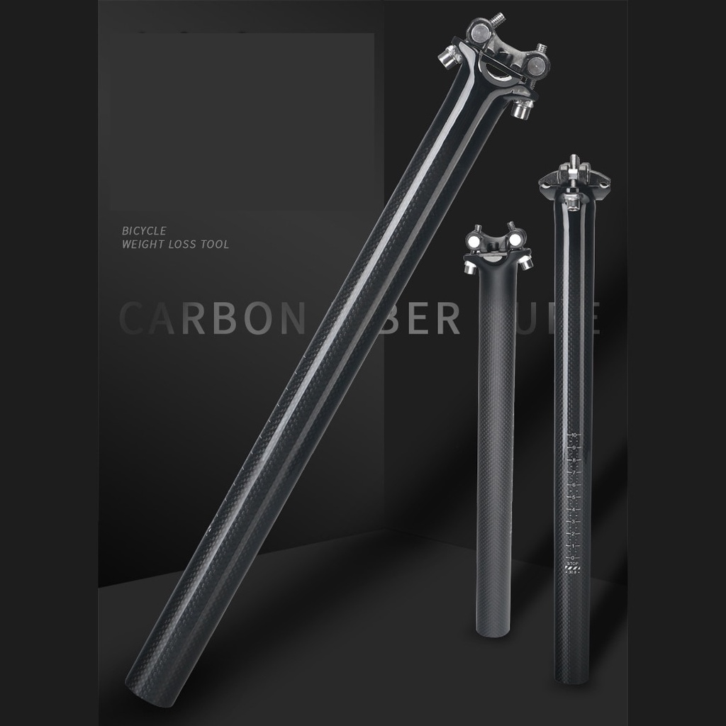 TOSEEK không có logo Cột an toàn bằng sợi carbon Siêu nhẹ mtb Xe đạp đường trường Cột yên Xe đạp leo