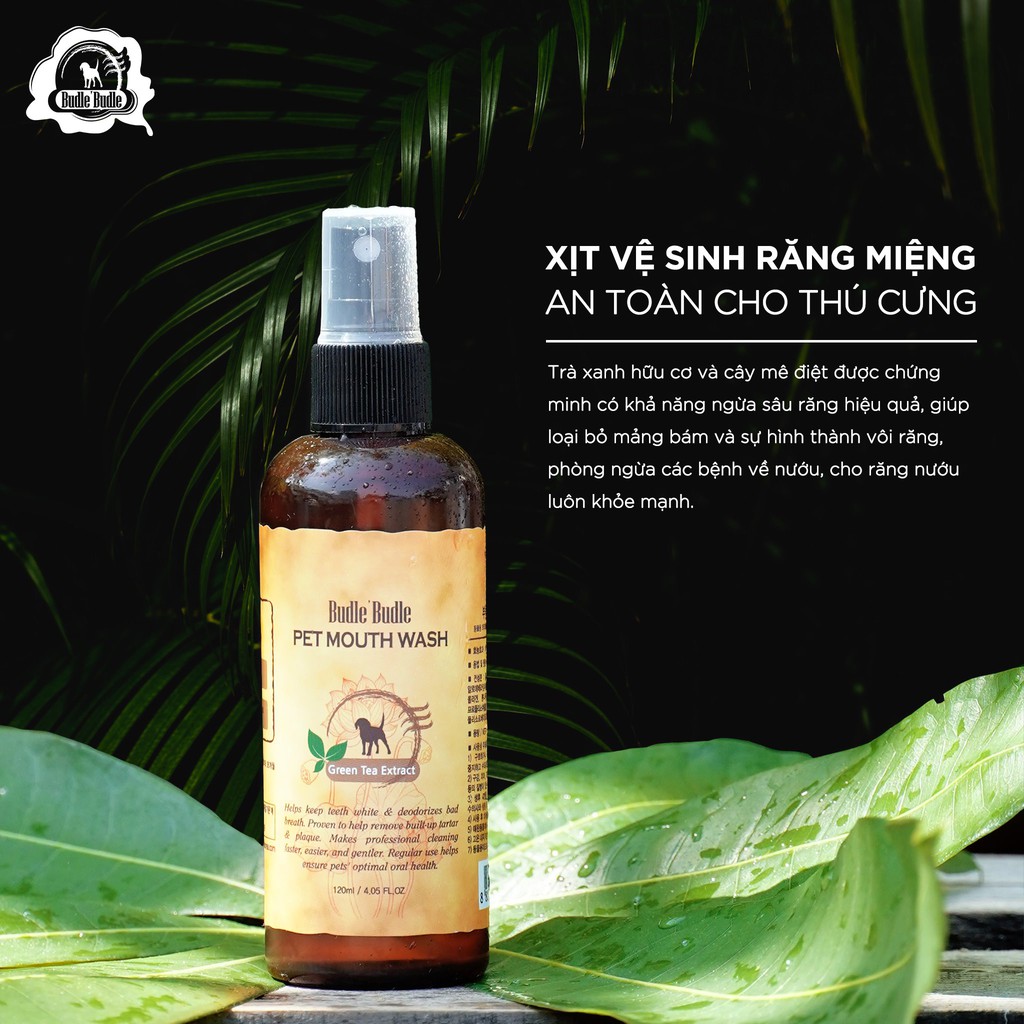 Xịt Budle Thơm Miệng &amp; Sạch Răng Chó (120ml)