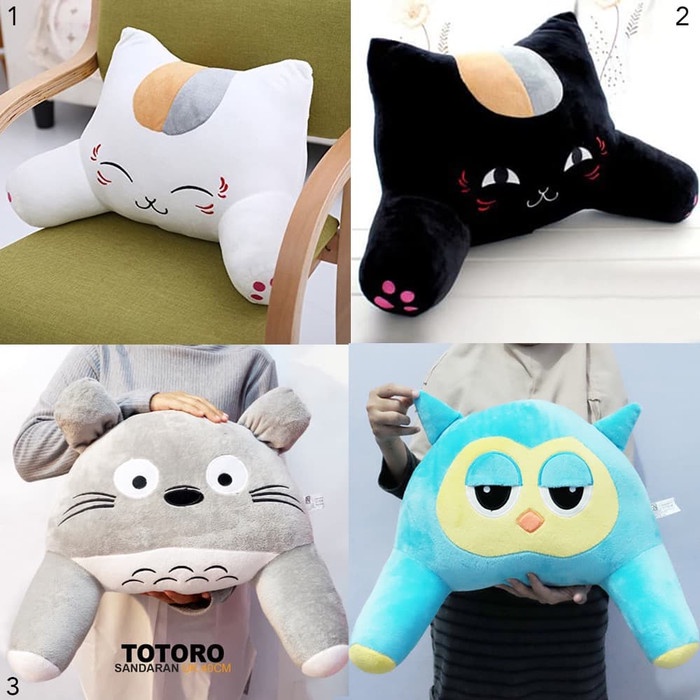 ⭐ Hàng có sẵn Gối tựa lưng hình mèo totoro màu trắng làm quà tặng cho xe hơi văn phòng
