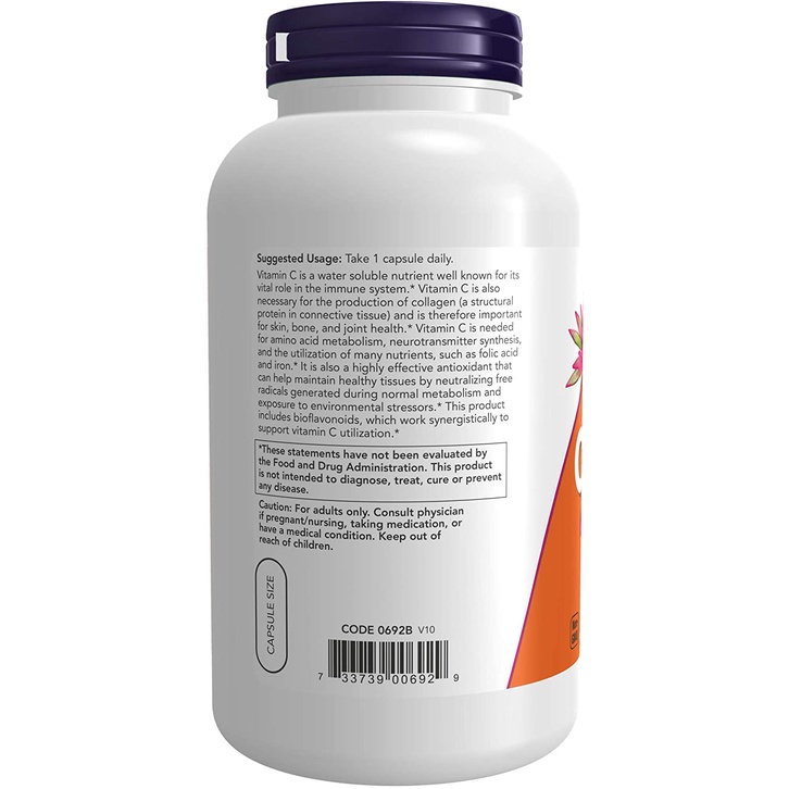 [EXP 2025] Viên Uống NOW Vitamin C-1000 with 100 mg of Bioflavonoids - Tăng Sức Đề Kháng Cơ Thể