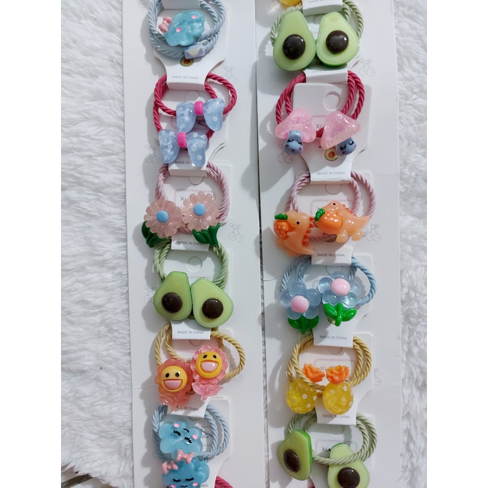 Set 02 Cột Tóc trái cây, hoa quả Cute Cho Bé