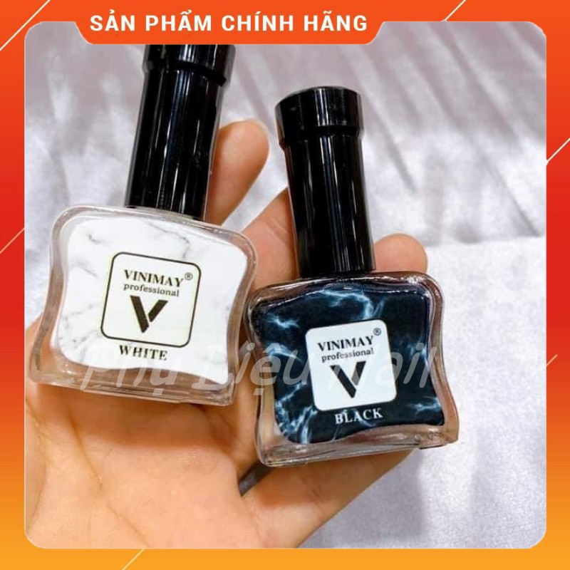 Cồn loang trắng - Đen |  Vinimay lẻ chai 15ml chấm loang vân đá cực đẹp | Phụ Liệu Nail