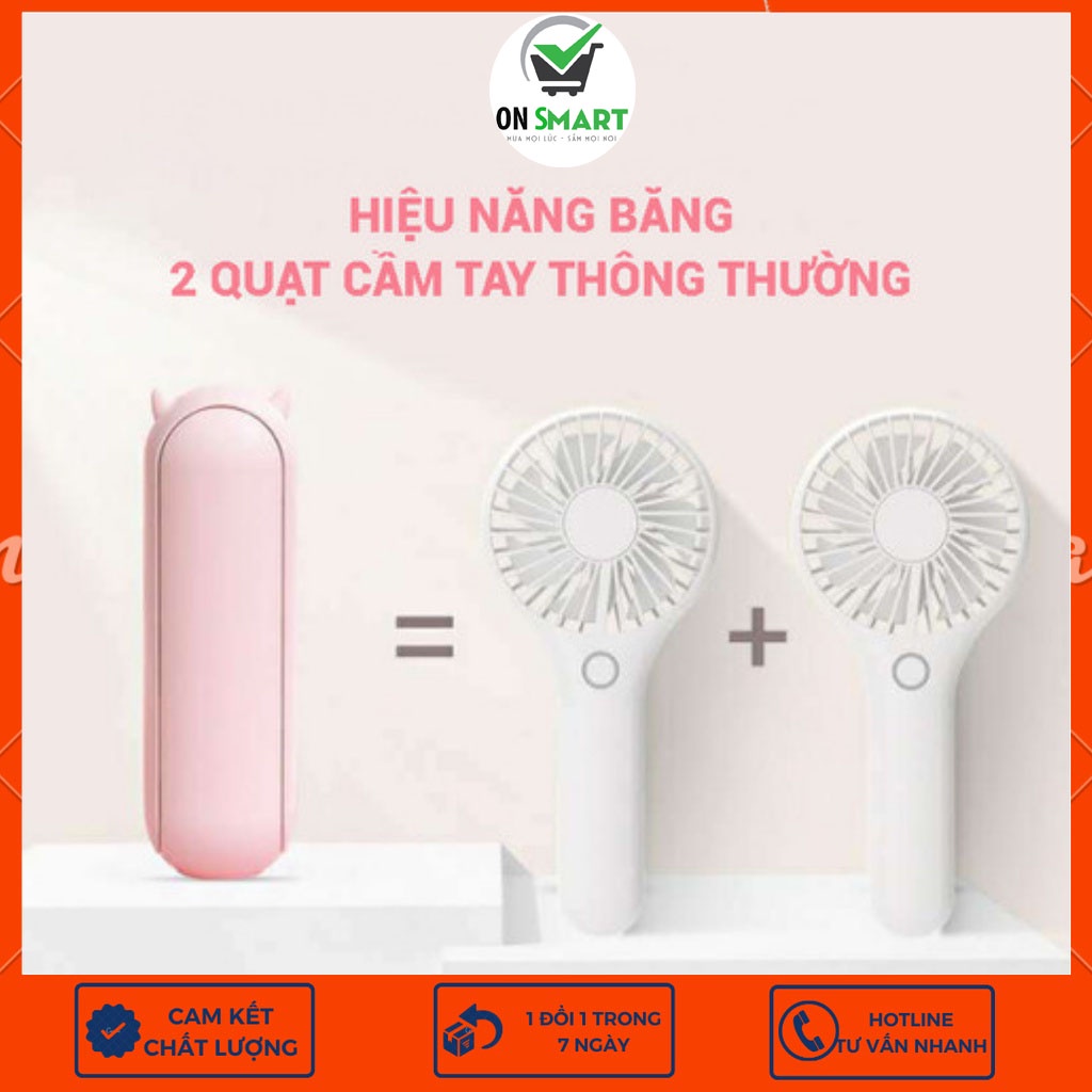 Quạt cầm tay mini gấp gọn tích hợp sạc dự phòng sạc pin USB đa năng có đế để bàn, đi du lịch, đi chơi tiện lợi