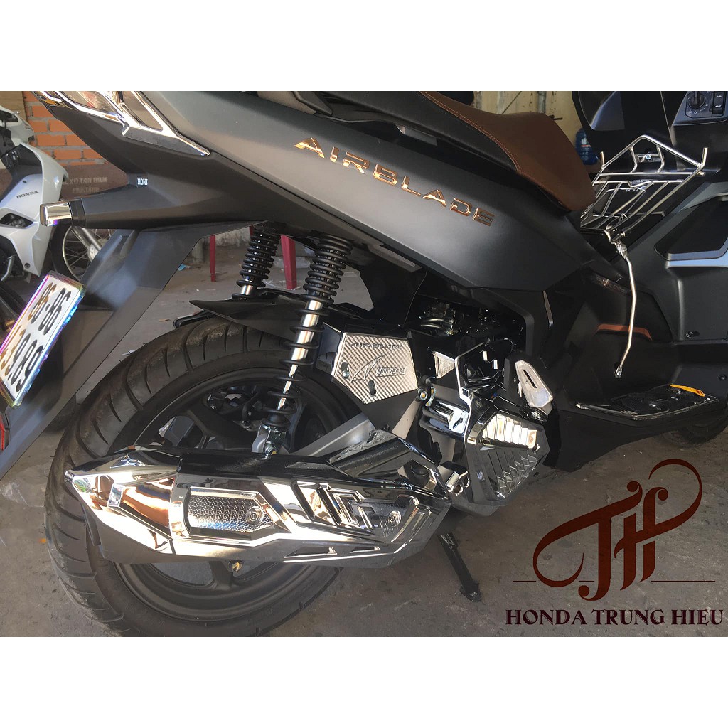 Phụ kiện Ốp che pô Air blade 2020-2021, quạt gió, pô e, dè trước sau Airblade crome