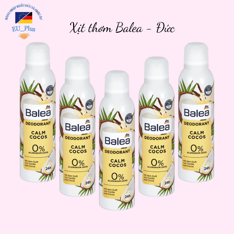 Xịt khử mùi Balea Calm Cocos 200ml (hàng Đức) - hương Dừa + Vani