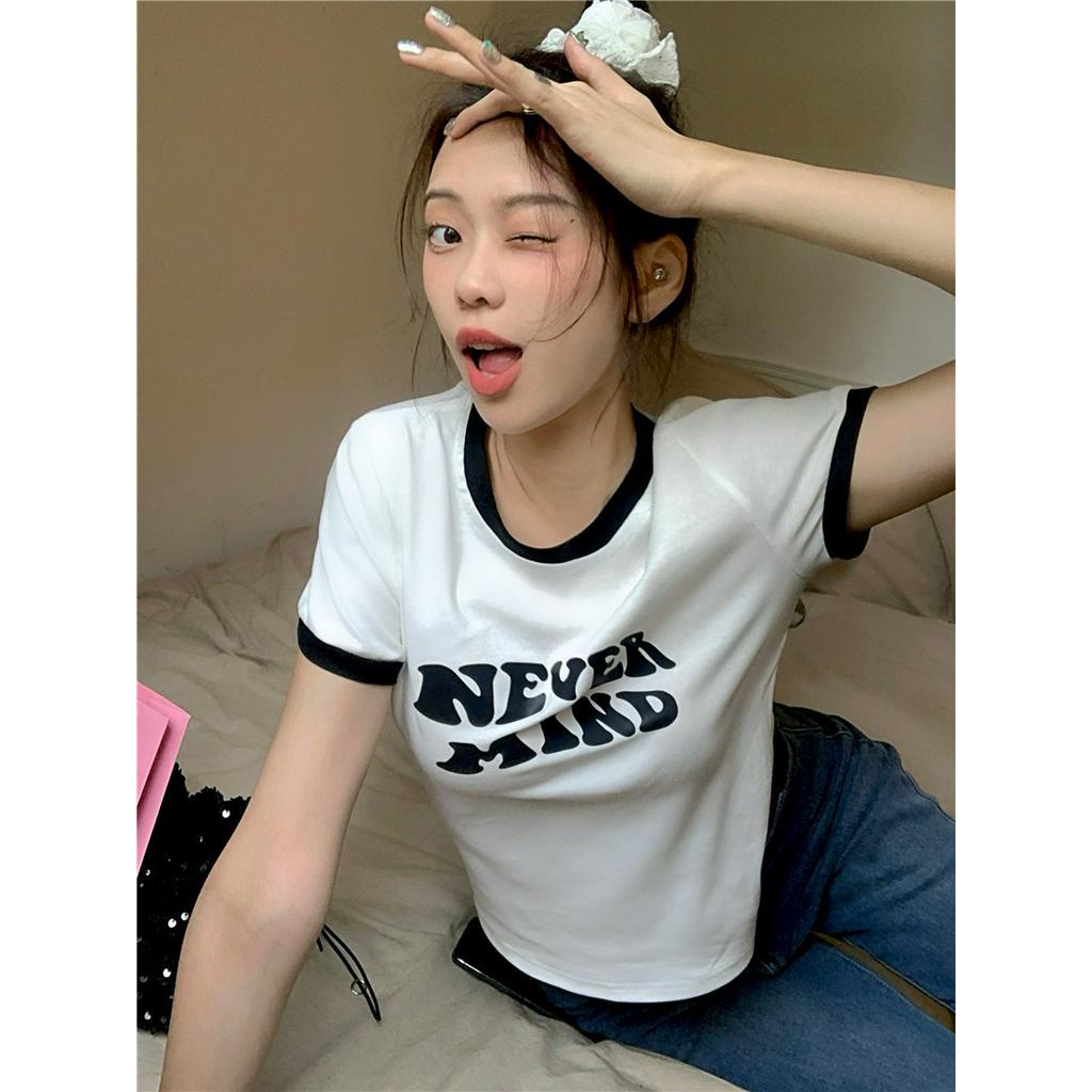 Áo Thun Cộc Tay Cổ Tròn In Chữ Mùa Hè 61659