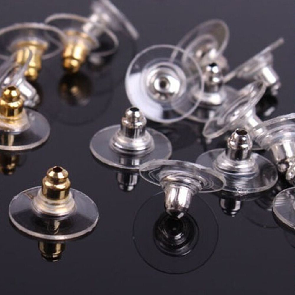Set 50 nút chặn bông tai bằng cao su mềm trong suốt nhiều màu DIY