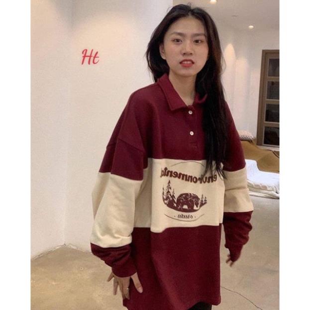 Áo polo dài tay nỉ đỏ Envii Ht
