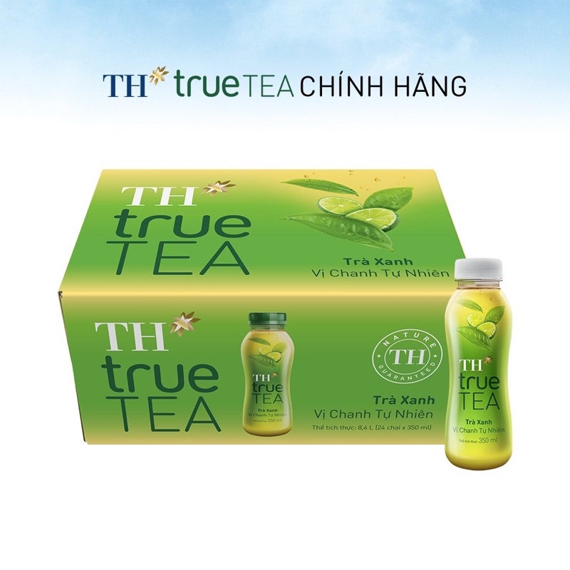 Thùng 24 chai TH true TEA Trà Xanh Vị Chanh tự nhiên chai 350ml