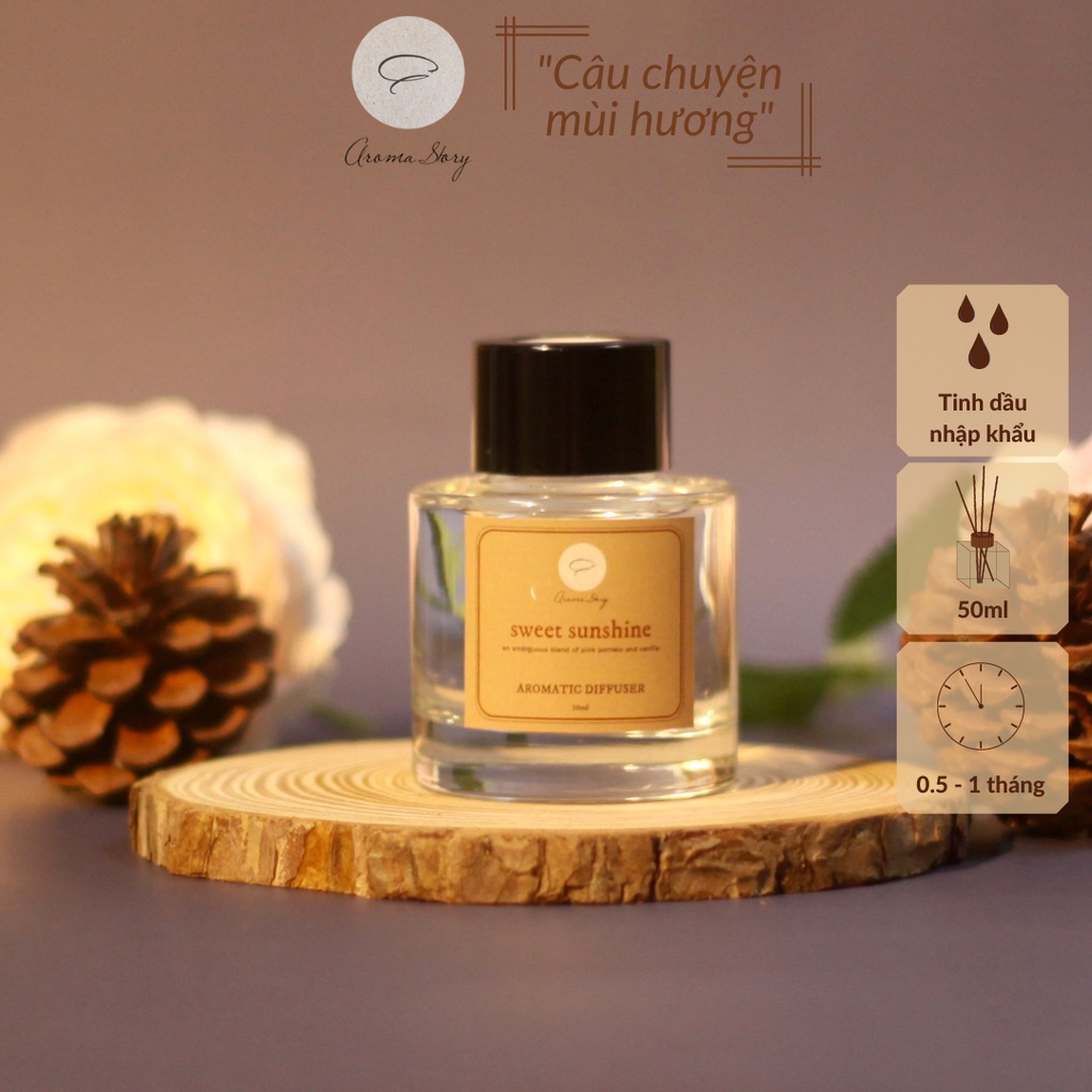 Tinh Dầu Khuếch Tán Aroma Story Hương Bưởi Hồng Và Vanilla Sweet Sunshine Size 50ml/100ml