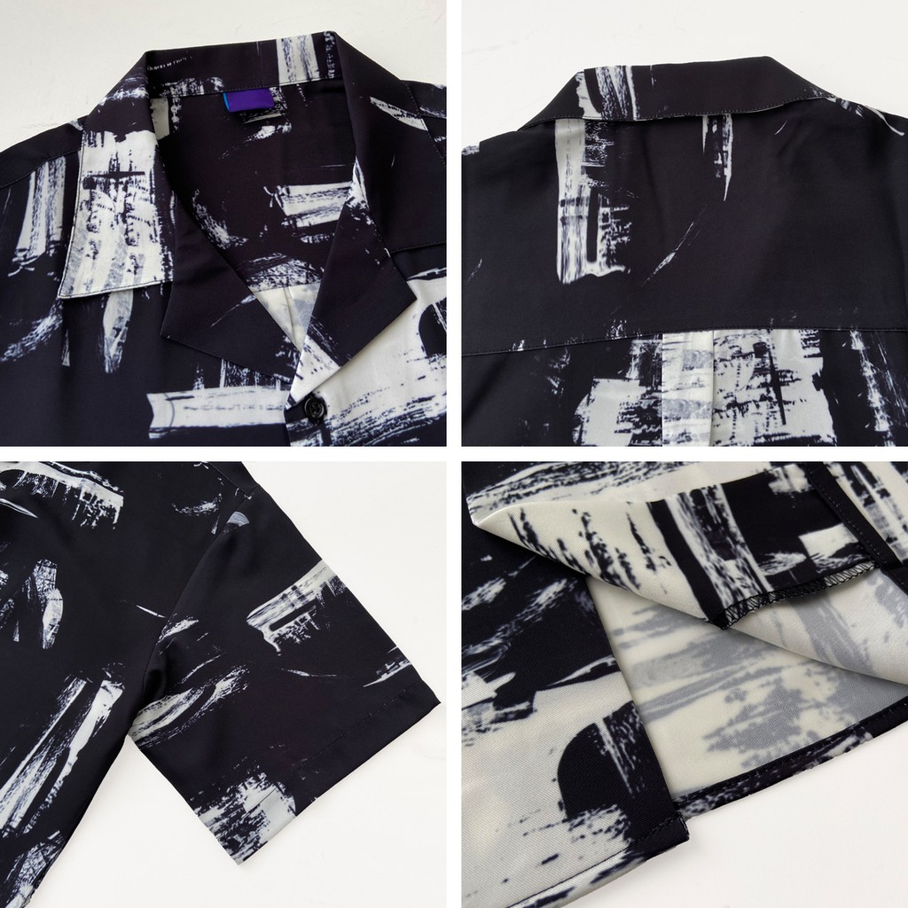 Áo sơ mi nam nữ họa tiết đen trắng thời trang siêu hot trend chất vải mềm mịn thoáng mát Hàn Quốc | BigBuy360 - bigbuy360.vn